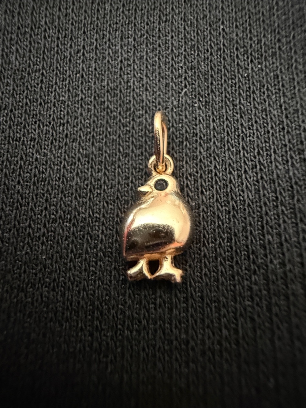 Baby chicken 14K gold vermeil 925 sterling silver pendant charm